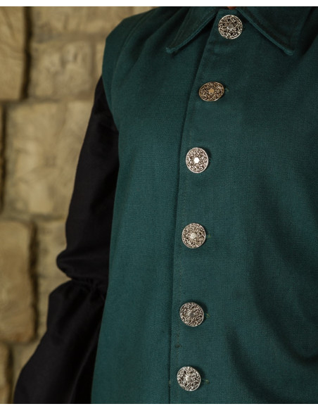 Medieval Tilly vest in cotton - green