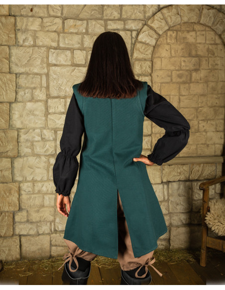 Medieval Tilly vest in cotton - green