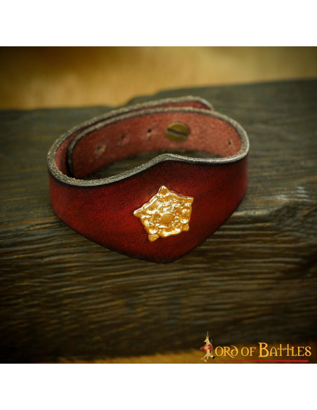 Handmade Tudor maroon leather...