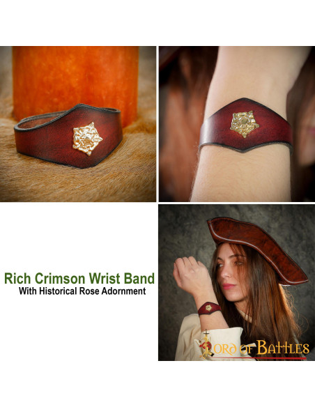 Handmade Tudor maroon leather...