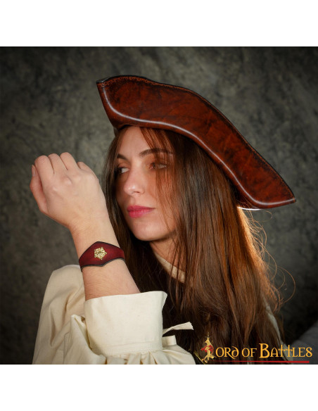 Handmade Tudor maroon leather...