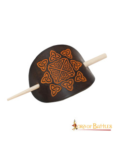 Leather Hair Brooch with Real Bone Barrette 2