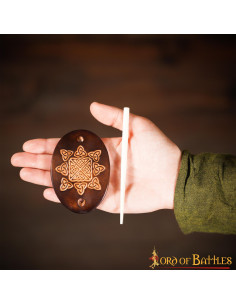 Brown Leather Hair Brooch with Real Bone Barrette
