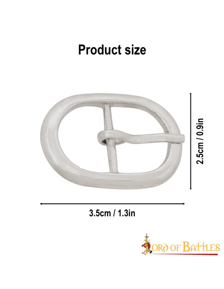 Set of 3 small oval steel buckles Set of 3 small oval steel buckles