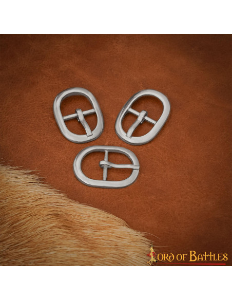Set of 3 small oval steel buckles Set of 3 small oval steel buckles