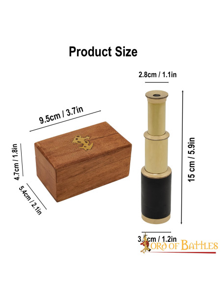 Pure Brass Mini Telescope with wooden...