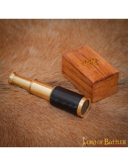 Pure Brass Mini Telescope with wooden...