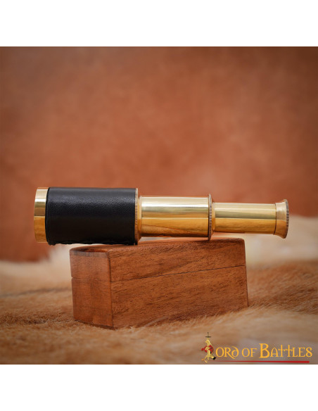 Pure Brass Mini Telescope with wooden...
