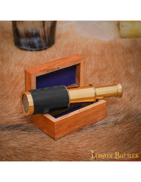 Pure Brass Mini Telescope with wooden...