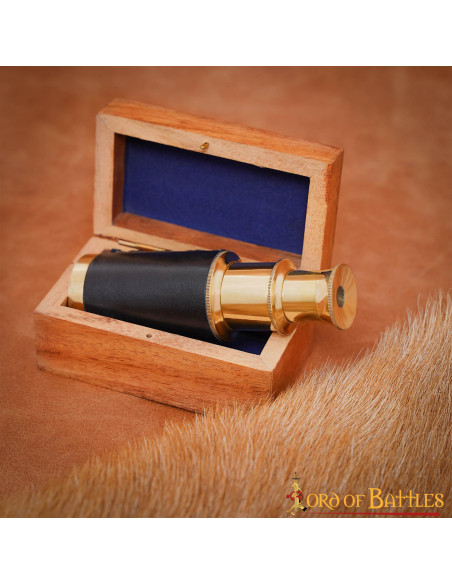 Pure Brass Mini Telescope with wooden...