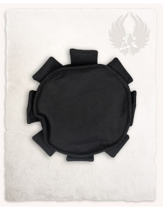 Black medieval crenellated hat, adjustable 2