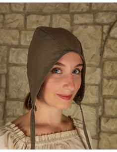 Classic medieval crespina in cotton - olive green