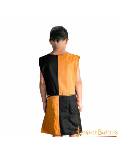 Lion Rampant shield child tabard, yellow-black 2