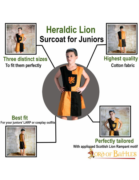 Lion Rampant shield child tabard,...