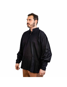 Classic or Renaissance pirate shirt, black cotton