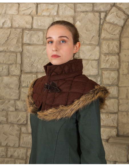 Nimue gorget in wool, brown