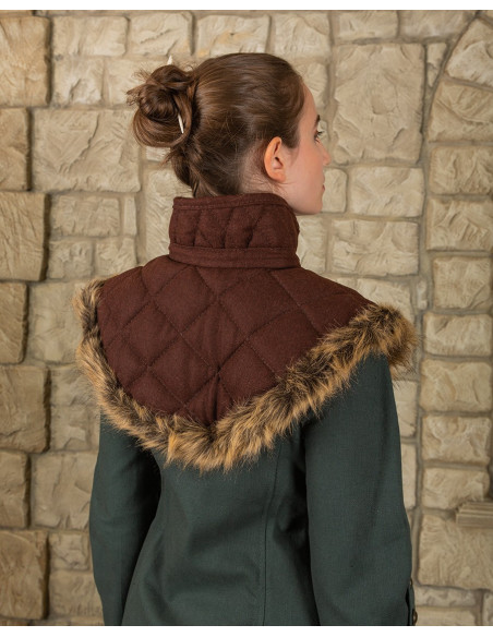 Nimue gorget in wool, brown