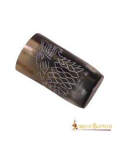 Set of 2 horn glasses with Wolf decoration (200 ml.) 2