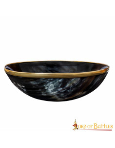Medieval horn bowl authentic brass rim 2