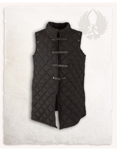Medieval long black sleeveless gambeson 2
