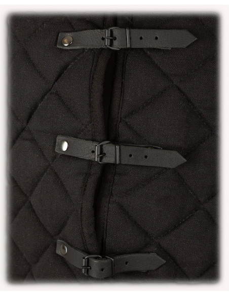 Medieval long black sleeveless gambeson