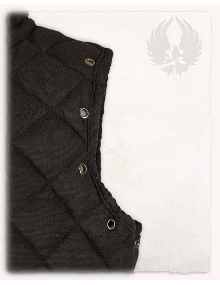 Medieval long black sleeveless gambeson