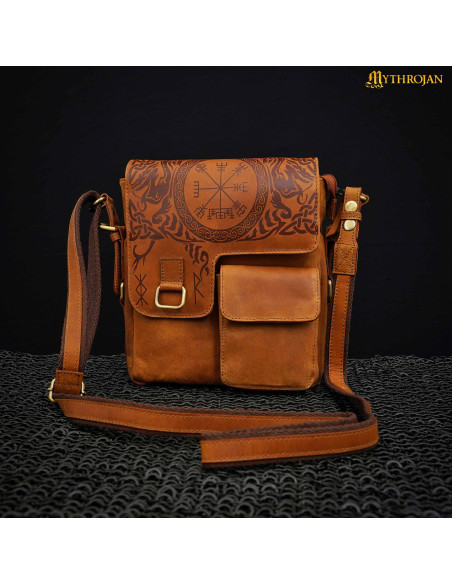 Celtic design traveler bag in brown...