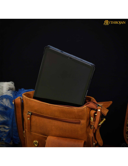 Celtic design traveler bag in brown...