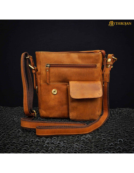 Celtic design traveler bag in brown...