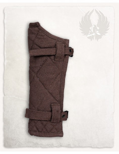 Medieval Arthur greaves in canvas - brown 2
