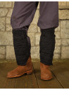 Medieval Arthur greaves in canvas - black