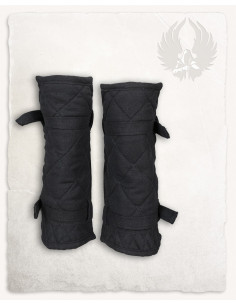 Medieval Arthur greaves in canvas - black 2