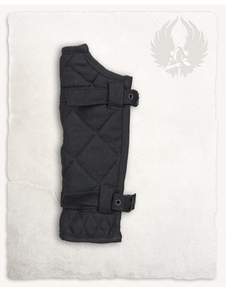 Medieval Arthur greaves in canvas -...