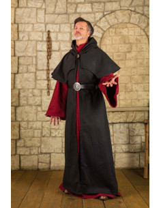 Abraxas open tunic with hood - Black