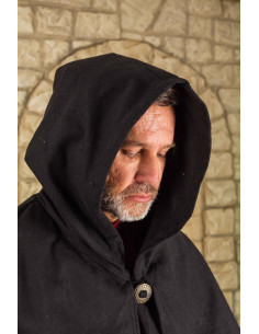 Abraxas open tunic with hood - Black 2