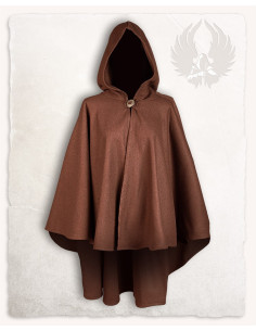 Kim women's short wool cape - Brown