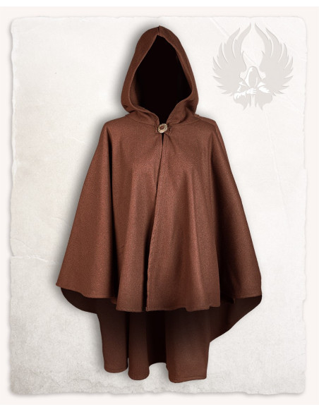Kim women's short wool cape - Brown