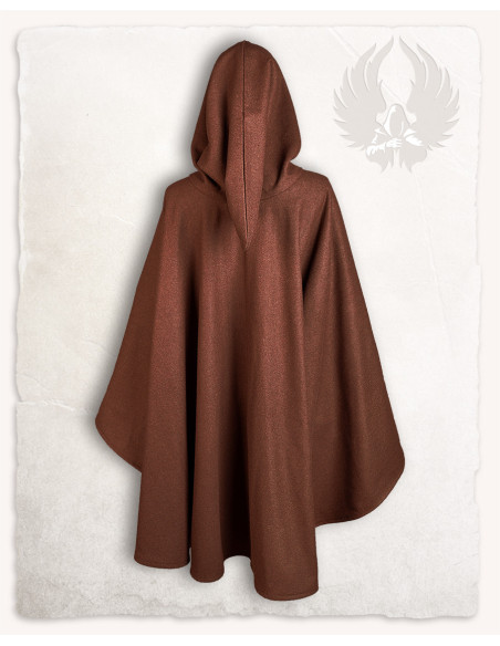 Kim women's short wool cape - Brown