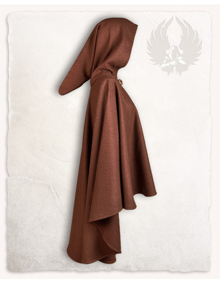 Kim women's short wool cape - Brown