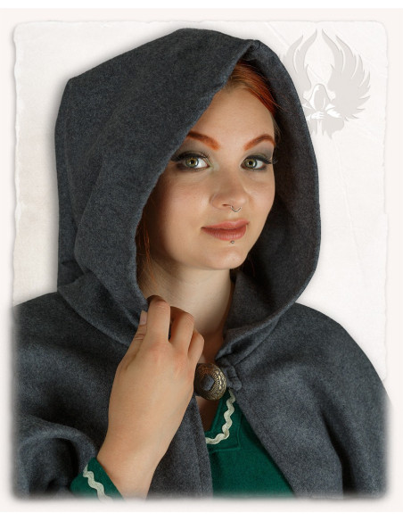 Kim women's short wool cape - Gray