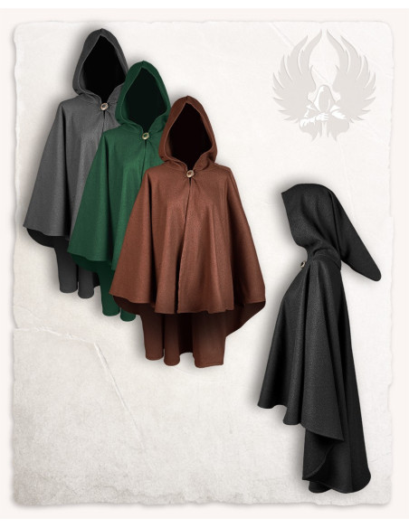 Kim women's short wool cape - Black