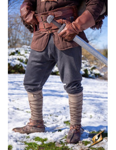 Fimbul Herringbone Pattern Wool Blend Pants, Black