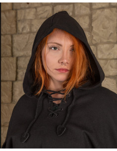 Medieval cloak, raven type, in canvas - Black 2