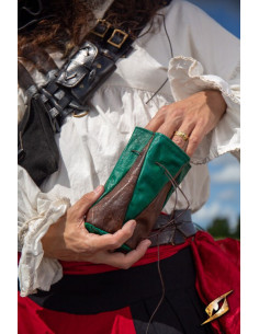 Brown-green leather pouch for Bounty Hunter coins 2