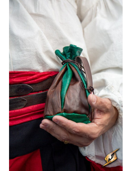 Brown-green leather pouch for Bounty...