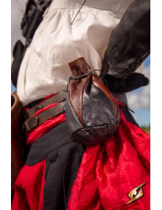 Brown-black leather pouch for Bounty Hunter coins