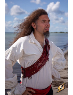 Pirate Adventurer shoulder strap baldric red leather