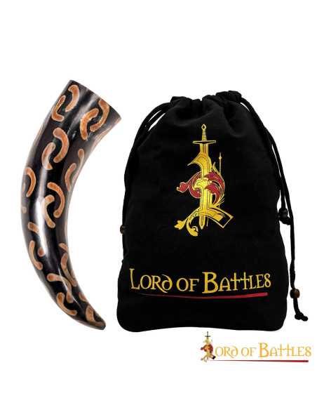 Ox horn for drinking Half Moons design