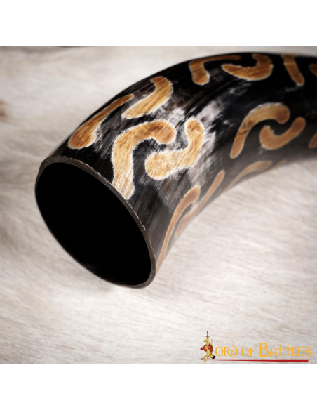 Ox horn for drinking Half Moons design