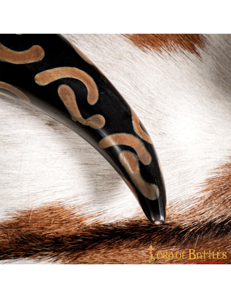 Ox horn for drinking Half Moons design